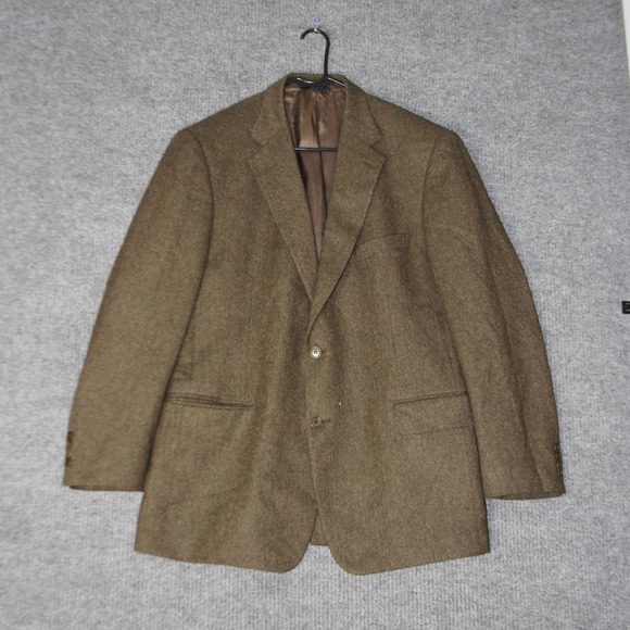 Brooks Brothers 1818 Blazer Mens 45 LG Brown Made in Italy 100% Wool Sport Coat